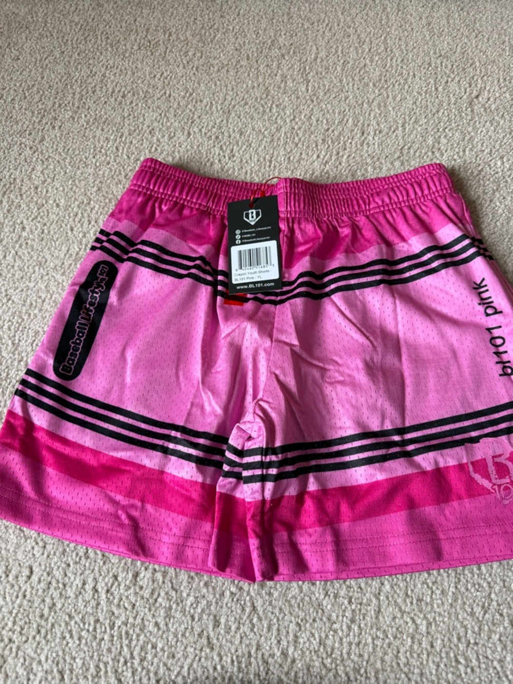Baseball Lifestyle 101- Pink “Crayon” shorts - YL